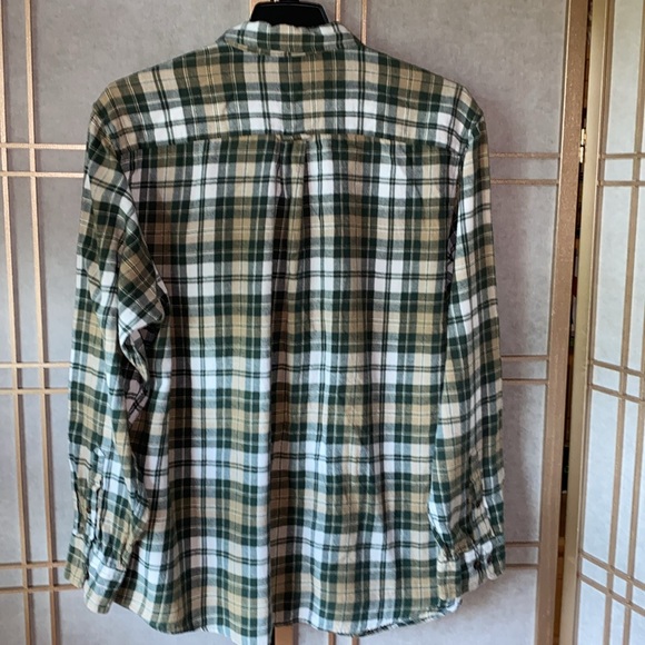 Saddlebred Tall Man, 100% cotton flannel, green & cream plaid, men’s size 2XLT - Picture 6 of 9